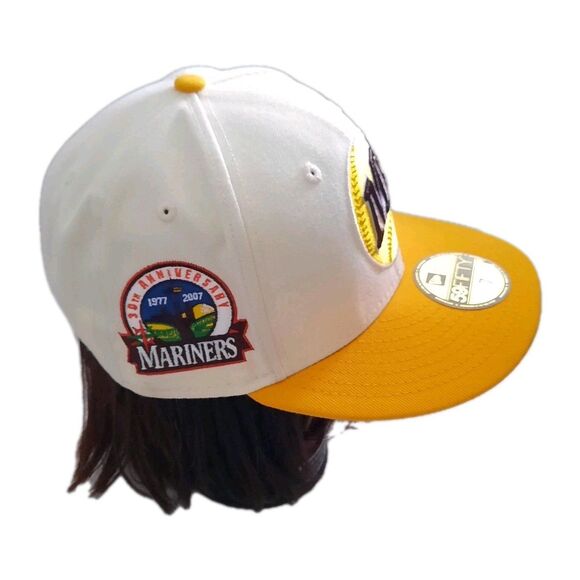 Seattle Mariners New Era Off-White 30th Anniversary Cooperstown 59FIFTY Fitted 7 - Picture 3 of 9